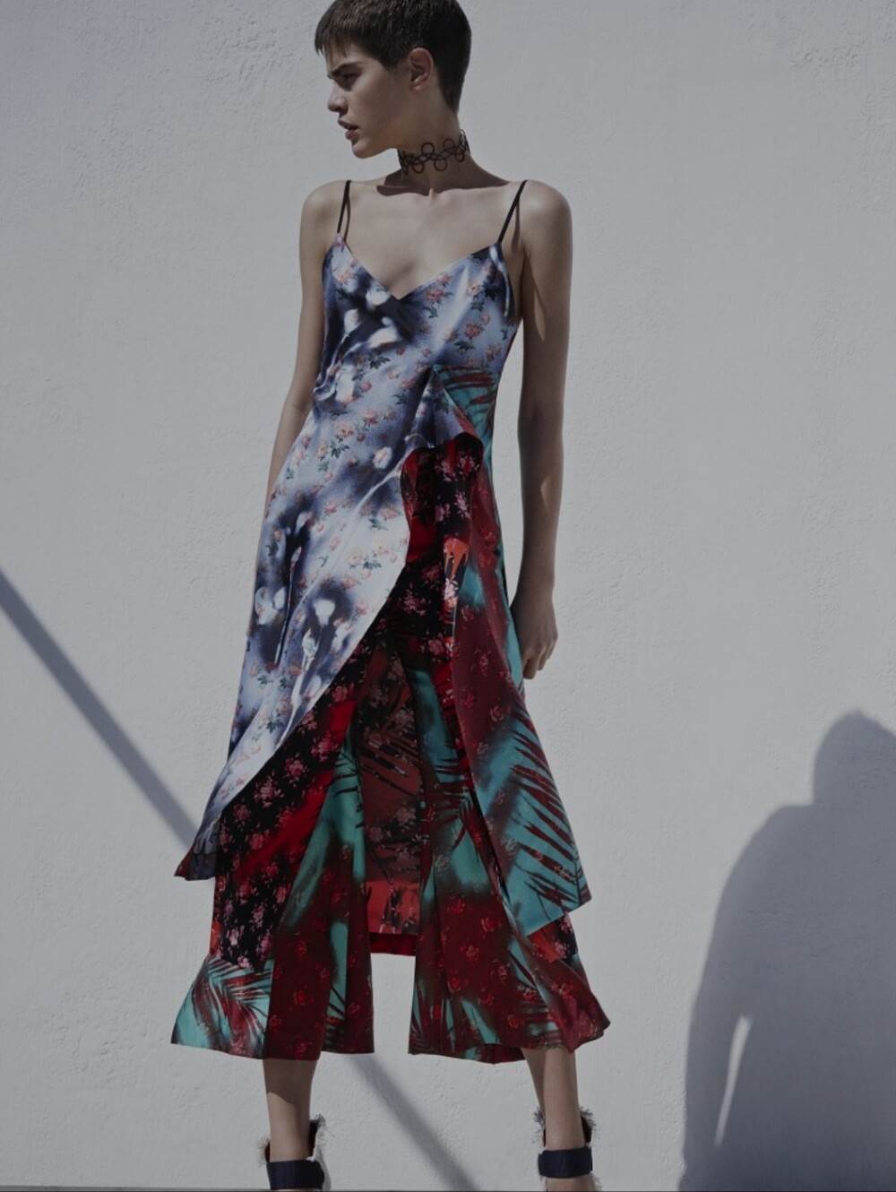 Acne Studios Clemente Botanical Silk Slip Midi Dress Asymmetrical - Sz 38 - M